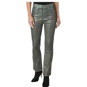Paige Coated Claudine Jeans - Mystical Green 28 NWT